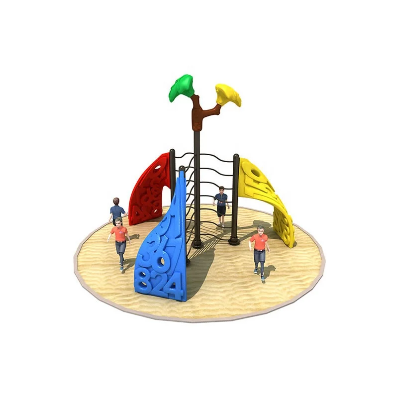 Three Panel Kids Plastic Jungle Gym Rock Climbing Wall For Small Backyard Professional Children Playground Training Equipment