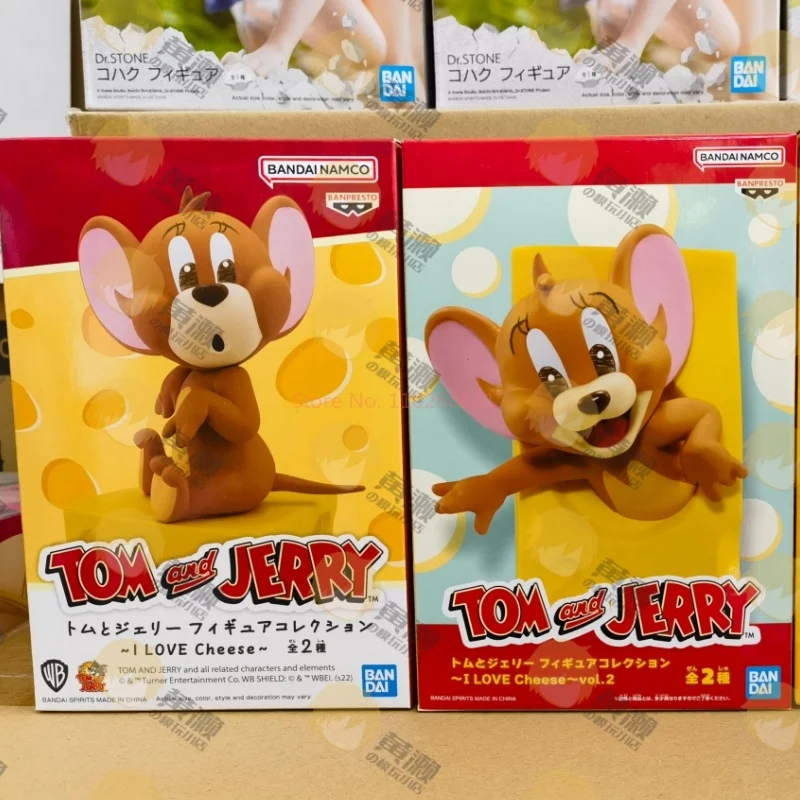 Anime Action Figure Bandai Tom And Jerry I Love Cheese Series Jerry Tuffy Figures Figurines Gift For Kids Toys