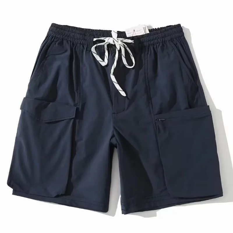 Outdoor Hidden Zipper Three-dimensional Multi Pocket Workwear Functional Shorts for Men's Loose and Quick Drying Capris