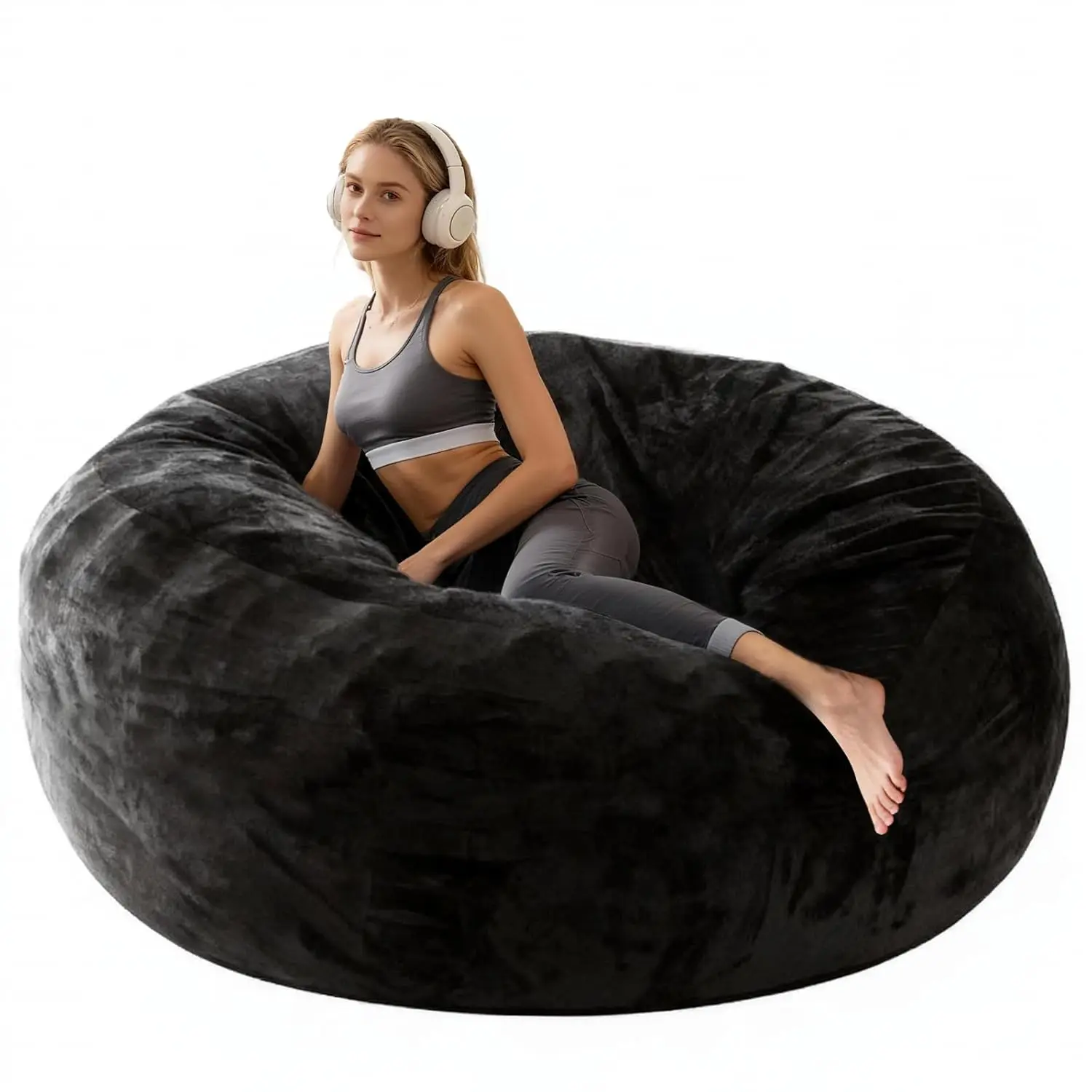 

Кресло-мешок 4FT с наполнителем из пены с эффектом памяти для чтения, отдыха, игр, гостиной, спальни, на заказ