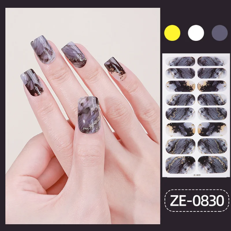 Franse volledige dekking nagelstickers manicure polish sticker wrap decoraties afgewerkte nep nagel patch tips Pegatinas Para Uñas