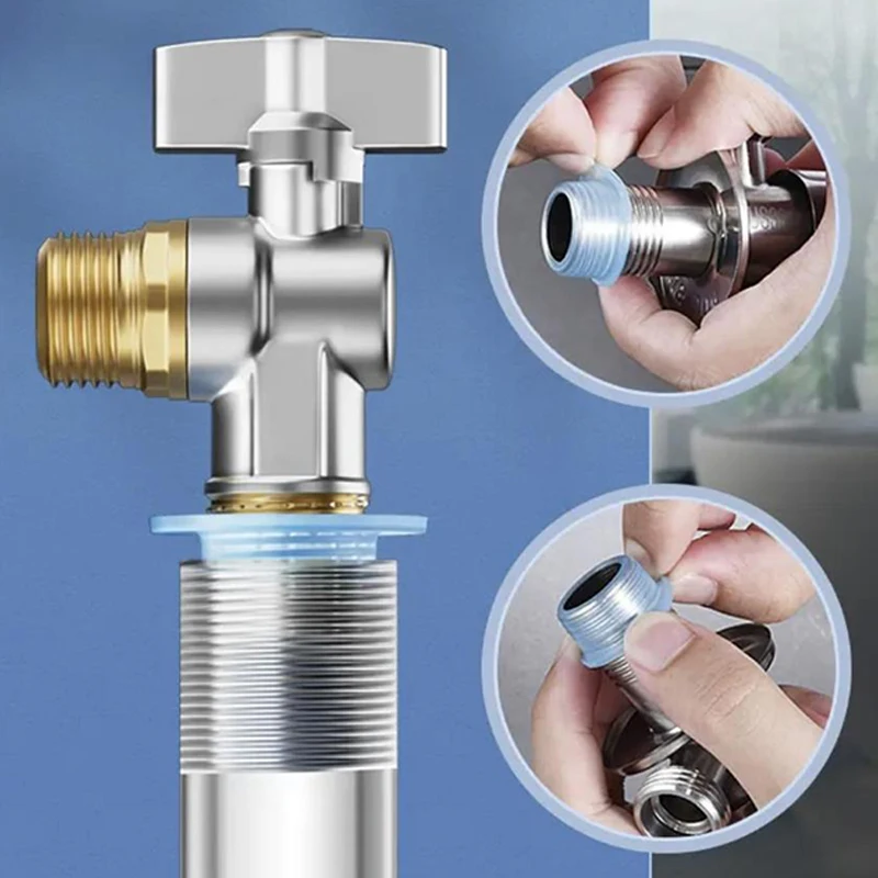 【Nice】50PCS Faucet Leak-proof Sealing Gasket Washer Silicone Raw Belt Triangle Valve Rubber Pipe Hose Prevent Dripping Leakage