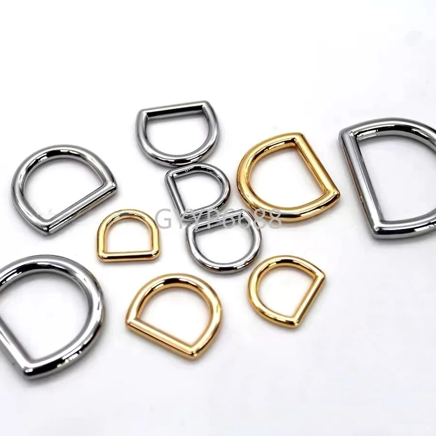 10-50-100PCS Stainless Steel Metal Double D Ring Side Clip Clasp Buckles For Bags Belt Strap Connector Hanger Hook Accessories