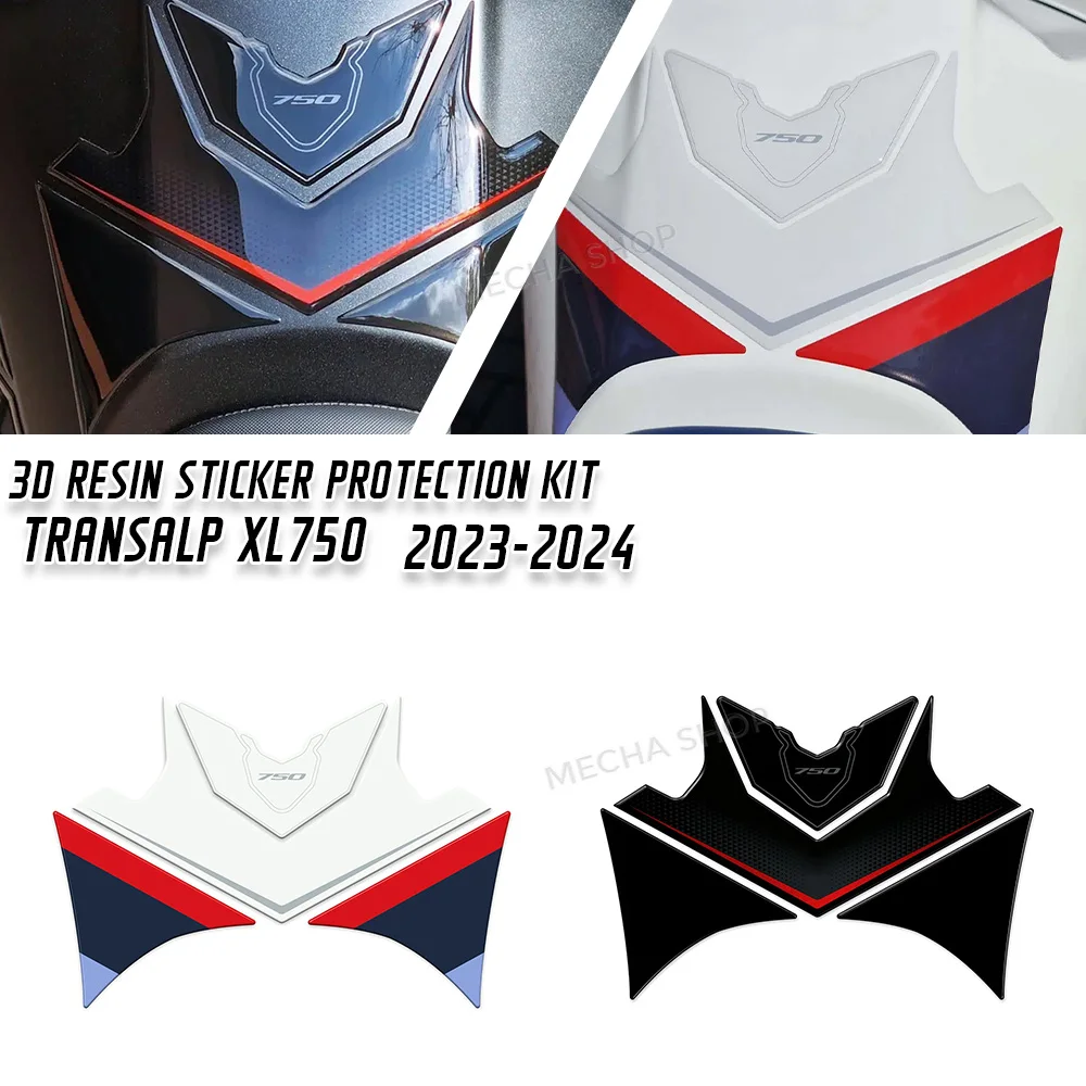 

For Transalp XL750 2023 XL 750 Accessories Motorcycle Waterproof Scratch 3D Resin Sticker Tank pad Protection Kit