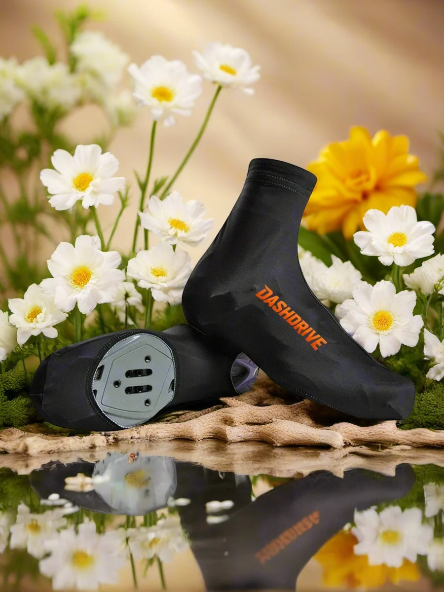 AliExpress NONE New Design Water-Repellent Fleece Lined Thermal Cycling Shoe Covers Non-Slip Solid Color Outdoor Bike Warm Sports Shoe Covers