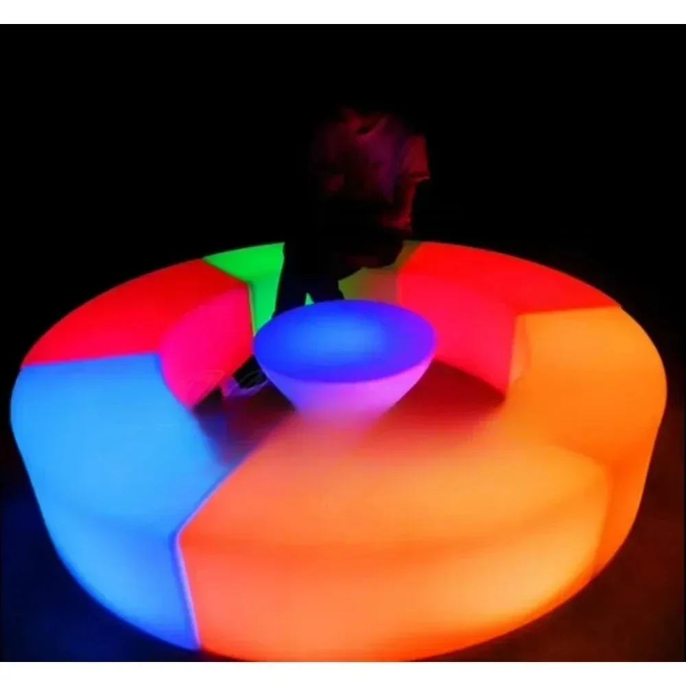 

Popular Stool LED Glowing Chair Bar Curved Sofa Stool Suit Waterproof PE Plastic Furniture