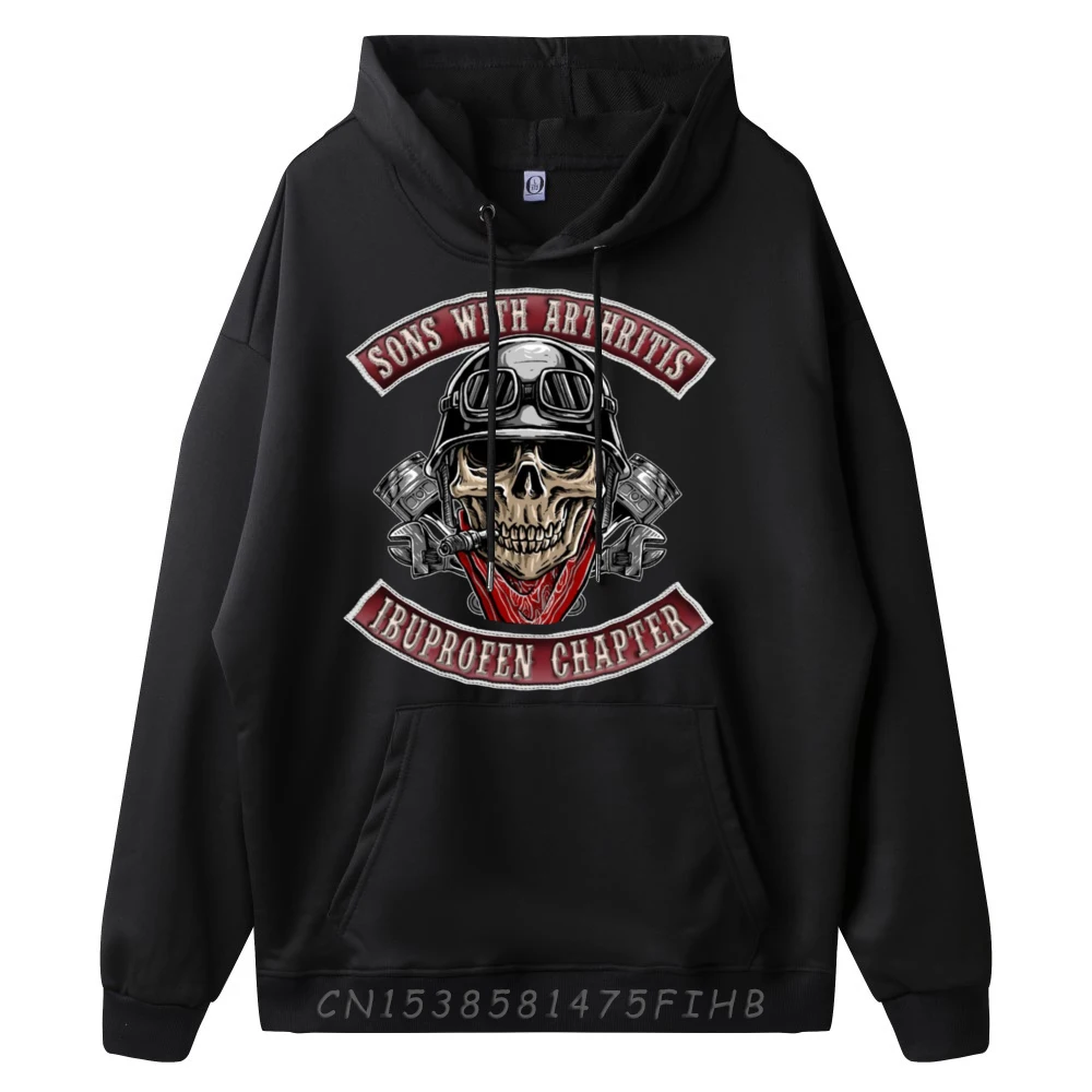 Sons With Arthritis Ibuprofen Chapter Funny Biker Skull Teehoodie Winter Oversized Hoodie Hoodie For Men Oversized Outdoor