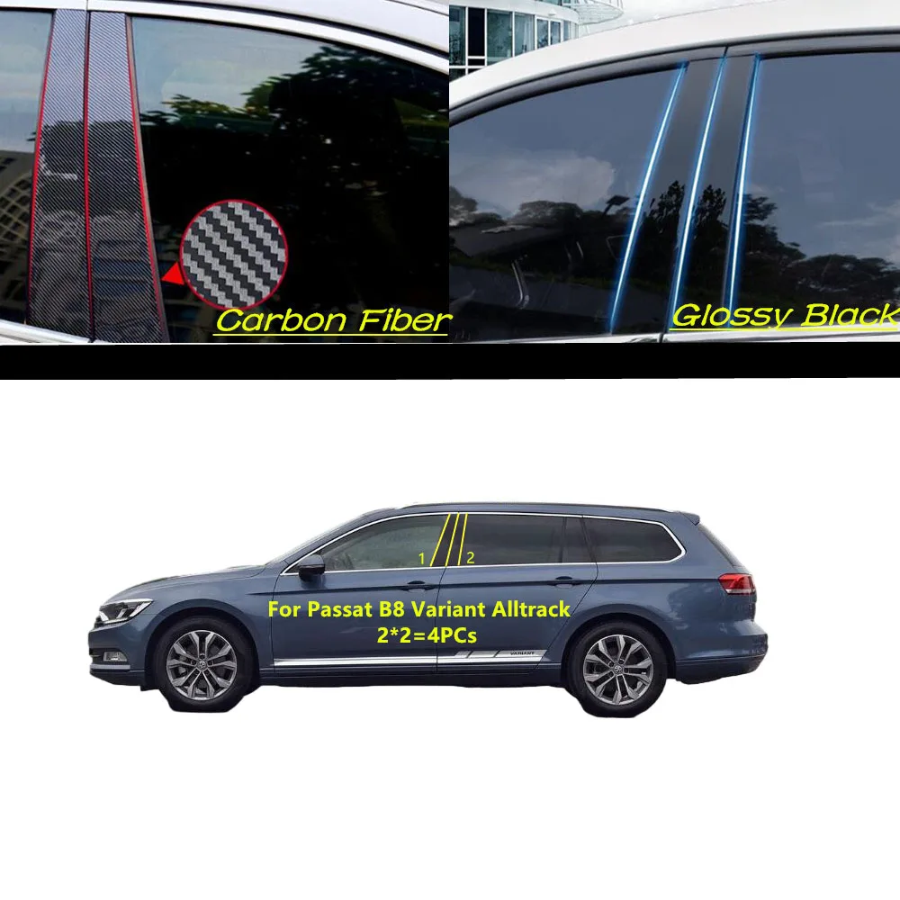 Car PC Material Pillar Post Cover Door Trim Window Molding Sticker Accessories Plate For VW Passat B8 Variant Alltrack 2016-2021