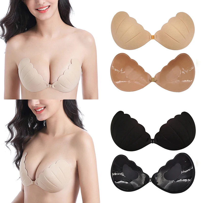 Shell Mango Silicone Bra Invisible Lift Up Strapless Bra self Adhesive Backless Breast Enhancer for Women Invisible Nipple Cover