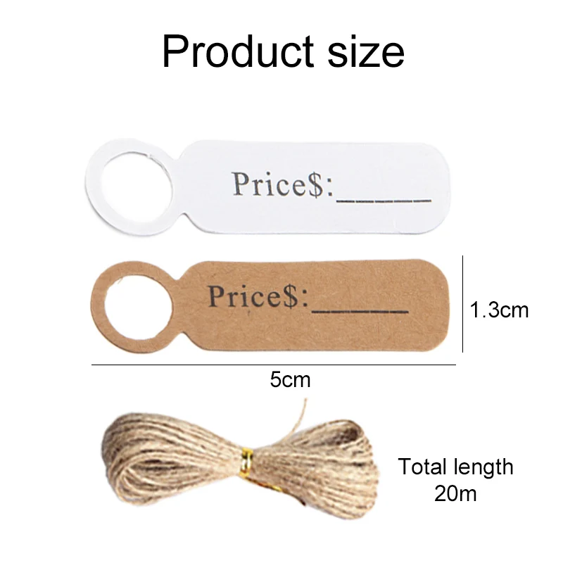 50pcs Price Tags Kraft Paper Handmade DIY Retail Price Card for Jewelry Luggage Clothing Retro Hang Tag Label Cardboard TMZ