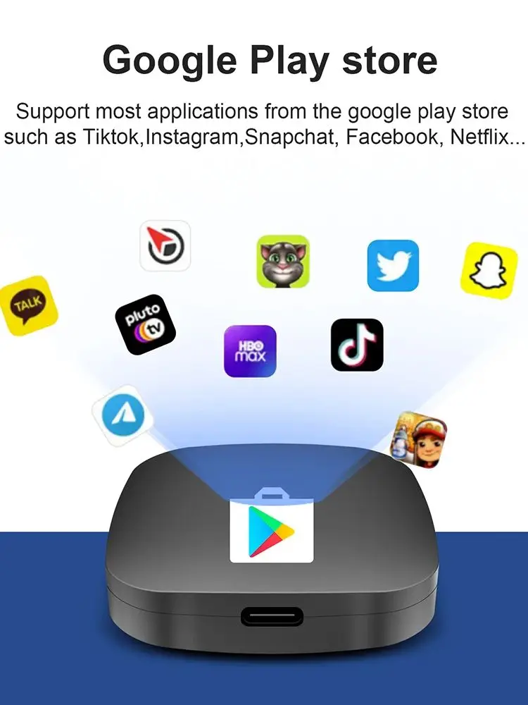 2025 ANYFAR Android 13 3 in 1 CarPlay Ai Box Draadloze Android Auto USB Adapter 2G 32G voor Youtube Netflix Automatische Verbinding - afbeelding 2