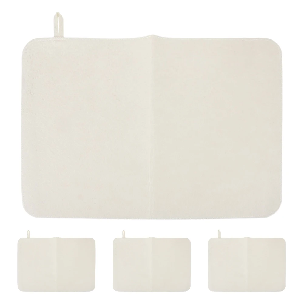 

4 Pcs Hot Spring Sauna Mat Bath House Cushion Thicken White Felt Heat Insulation
