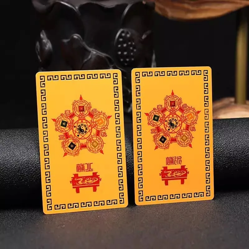 خمسة أشكال باغوا فورتشن بطاقة معدنية سبائك الألومنيوم والمغنيسيوم الذهب الخشب المياه النار الأرض نقص الملحق بطاقة الذهب