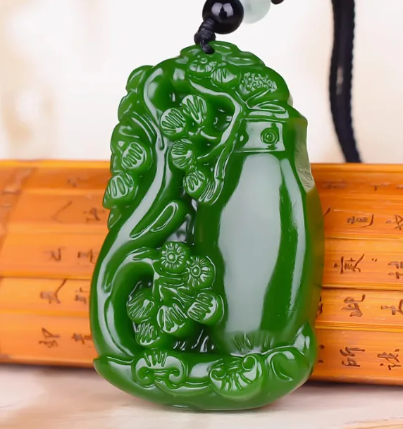 Natural Green jade Jadeite Carved amulet Pendant&Necklaces jewelry fishelry