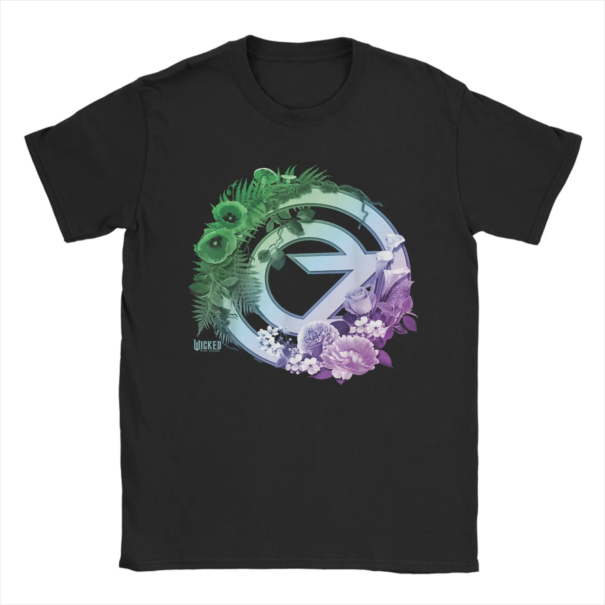 تي شيرت Wicked For Good Oz بشعار الأزهار والكرمة للرجال تي شيرت جديد 100% قطن تي شيرت برقبة دائرية وأكمام قصيرة مقاس كبير
