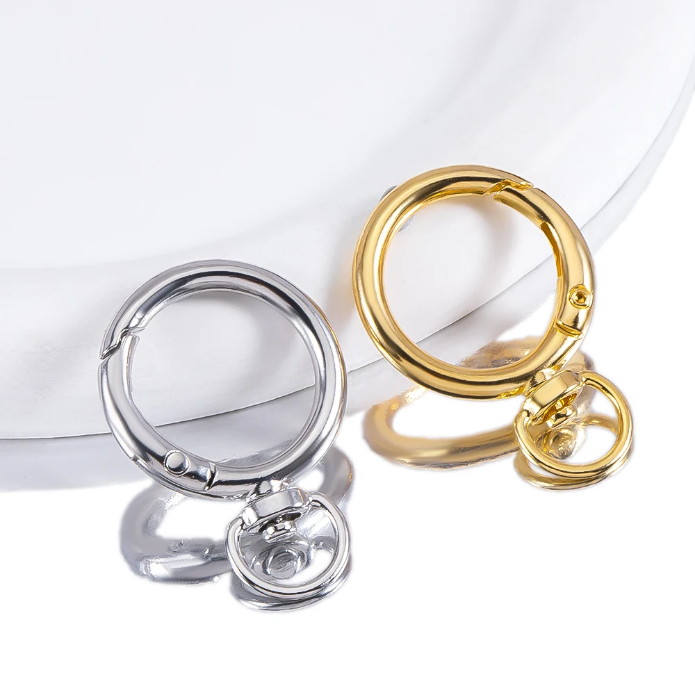 2pcs 5pcs Rotatable Metal Spring Snap O-Rings Key Rings for DIY Handbags Keychains Dog Leashes Phone Pouches Jewelry Making