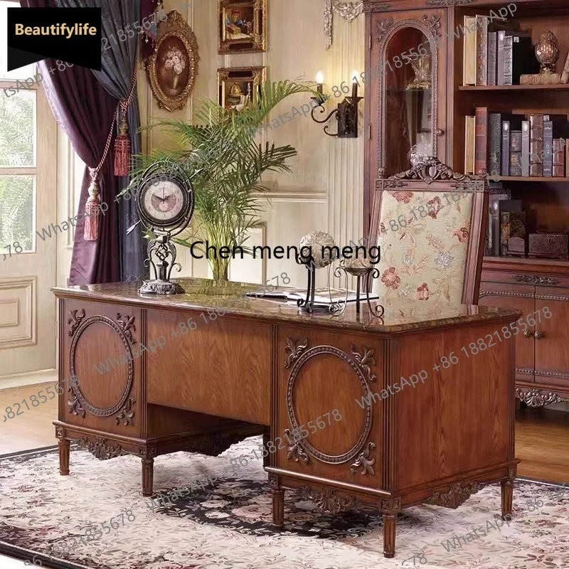 

B567 Роскошный стол из массива дерева, американский европейский офисный компьютерный стол, учебный стол