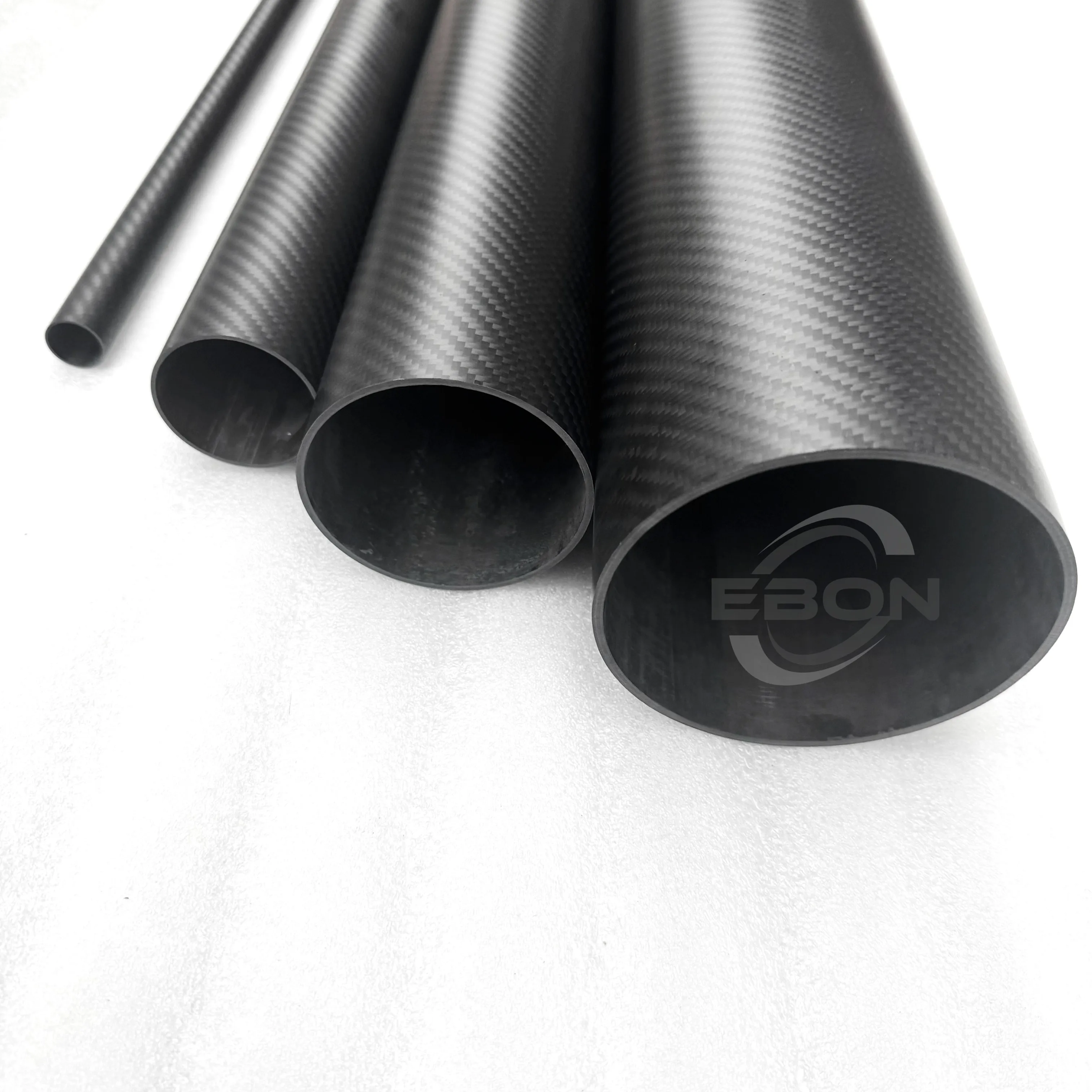 EBON 1Pcs 1000mm OD6mm 8mm 10mm 12mm 14mm 15mm 16mm 18mm 20mm 22mm 25mm 26mm 28mm 30mm 3K Carbon fiber tube plain weave glossy