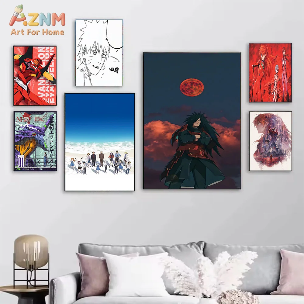 AZNM Anime Canvas Painting Naruto Evangelion Jujutsu Kaisen Asuka Art Print Wall Decor