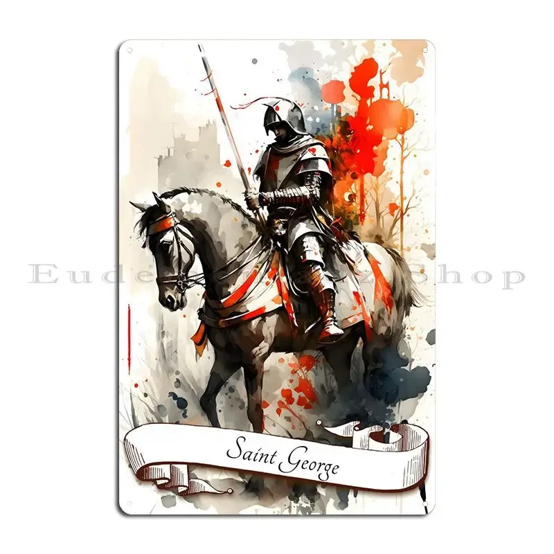 Saint George Metal Plaque Poster Living Room Cave Customized Pub Rusty Tin Sign Poster