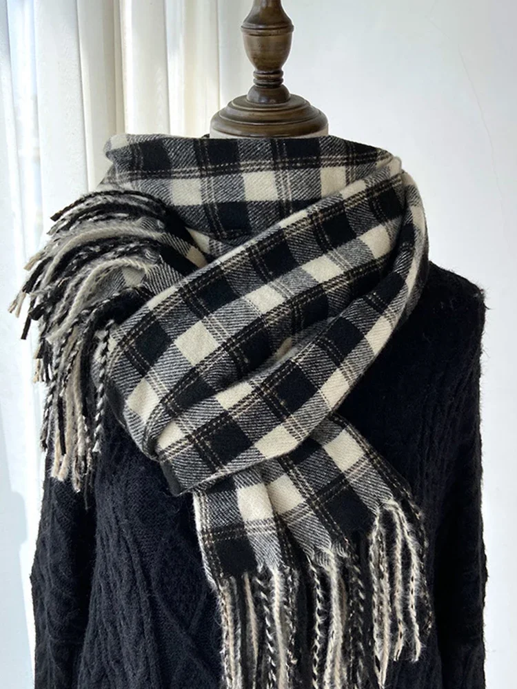 

New Sweet Vintage Scarf Headscarf Winter Women Ladies Men Preppy Plaid Scarve Soft Pashmina Mujer Male Foulard Wrap Shawl Unisex