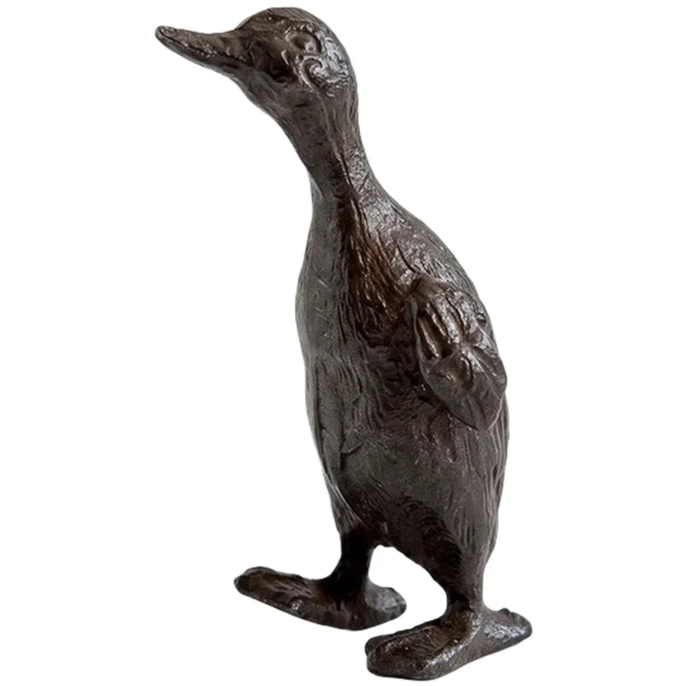 Cast Iron Duck For sculpture with Retro Aesthetic for Home Decor Vintage Figurine for Living Room or Office Use