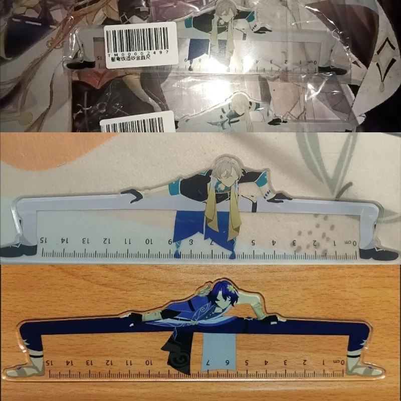 Honkai:Star Rail Cool Long Leg 15 cm gerades Acryl-Lineal, metrisches Maßstab-Schneidelineal, Messwerkzeug, Schule, Zeichenartikel