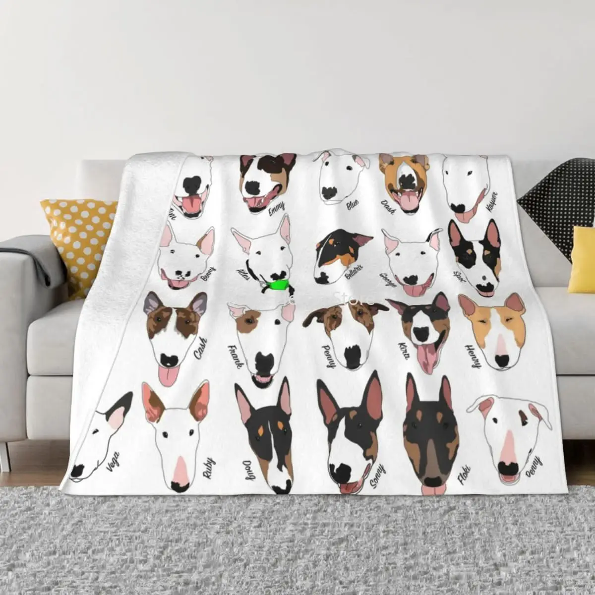 

Glasgow Bull Terrier Club Blanket Fleece Spring Autumn Animal Dog Soft Throw Blanket for Sofa Office Bedding Throws