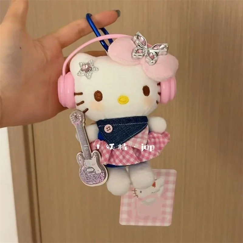 サンリオ ハローキティ 漫画 ピンク イヤホン エレキギター 蝶 ヘアデコレーション ソフトぬいぐるみ キーホルダー バックパック サスペンション
