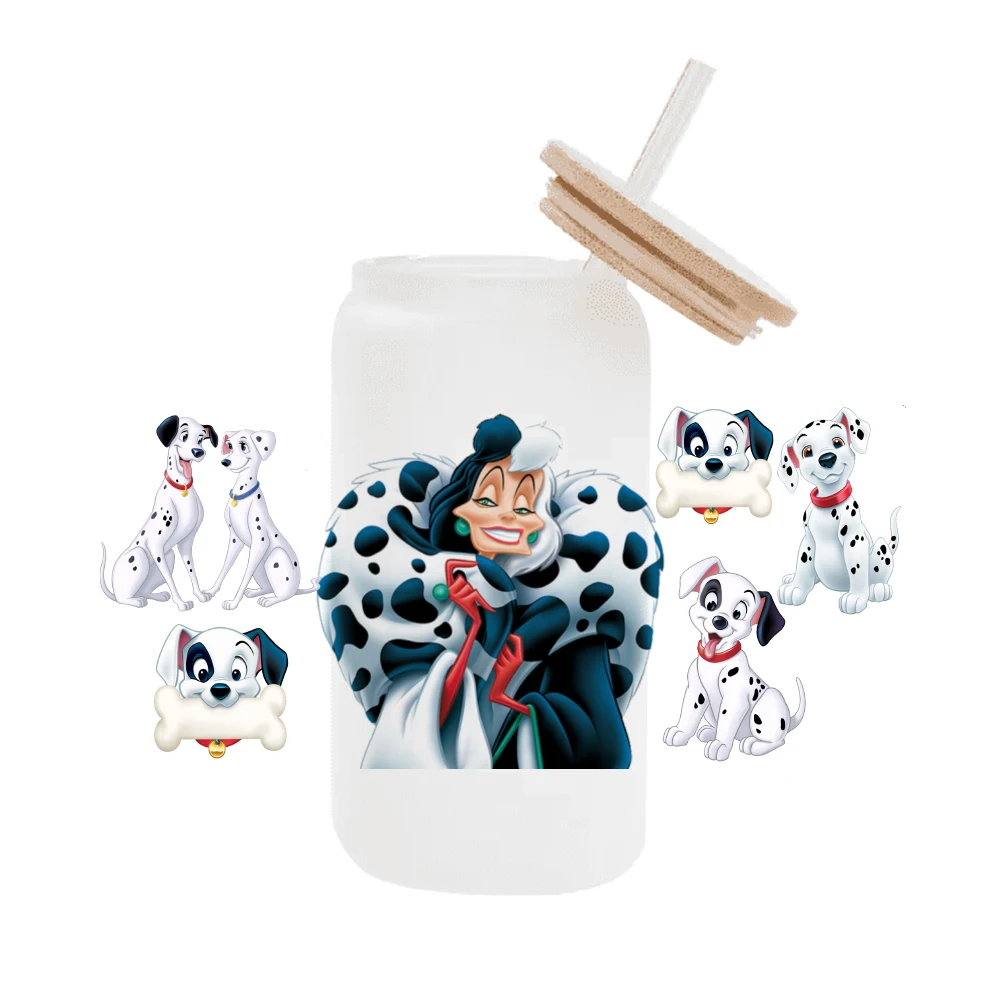 Disney  101 Dalmatians For Libbey 16oz Can Glass 3D Waterproof UV DTF Coffee Can Wrap Libbey Glass Wrap