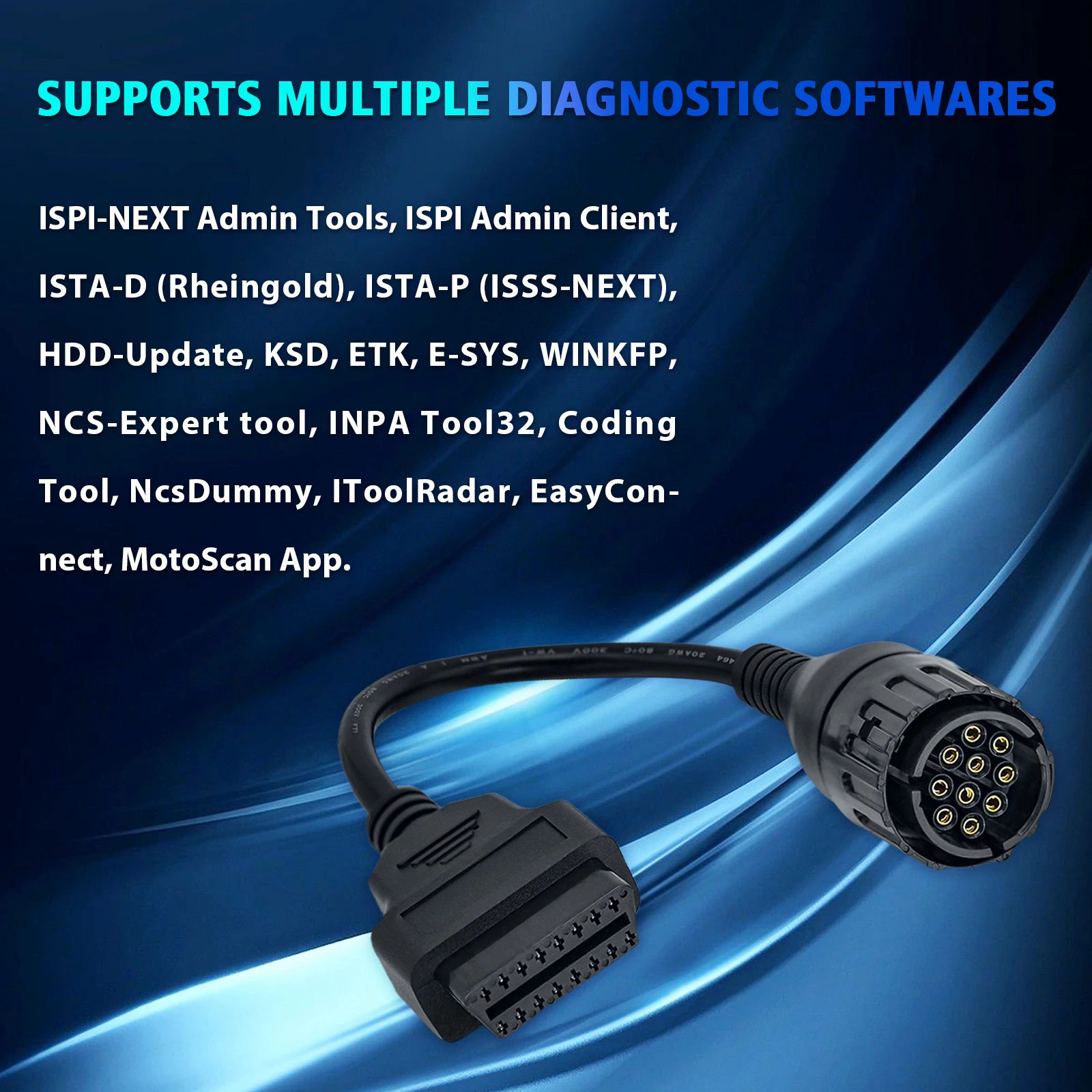 Motorrad 10-Pin-zu-OBD2-Diagnosekabel für F800GS S1000 R1200GS 10-Pin-OBD-Adapter für ICOM-D für Motorräder der C/F/G/K/R/S-Serie – Detail 6