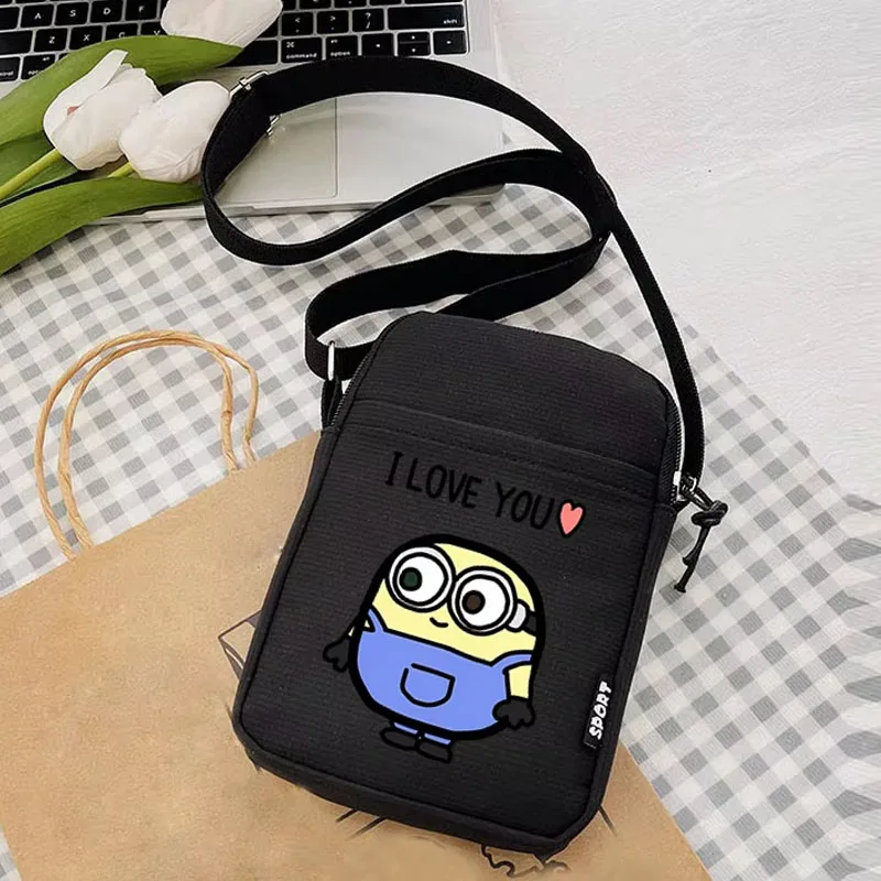 Cute Miniones New Fashion Mobile Phone Bag Women's Messenger All-match Mini Small Crossbody Hanging Coin Purse Vertical Handbag