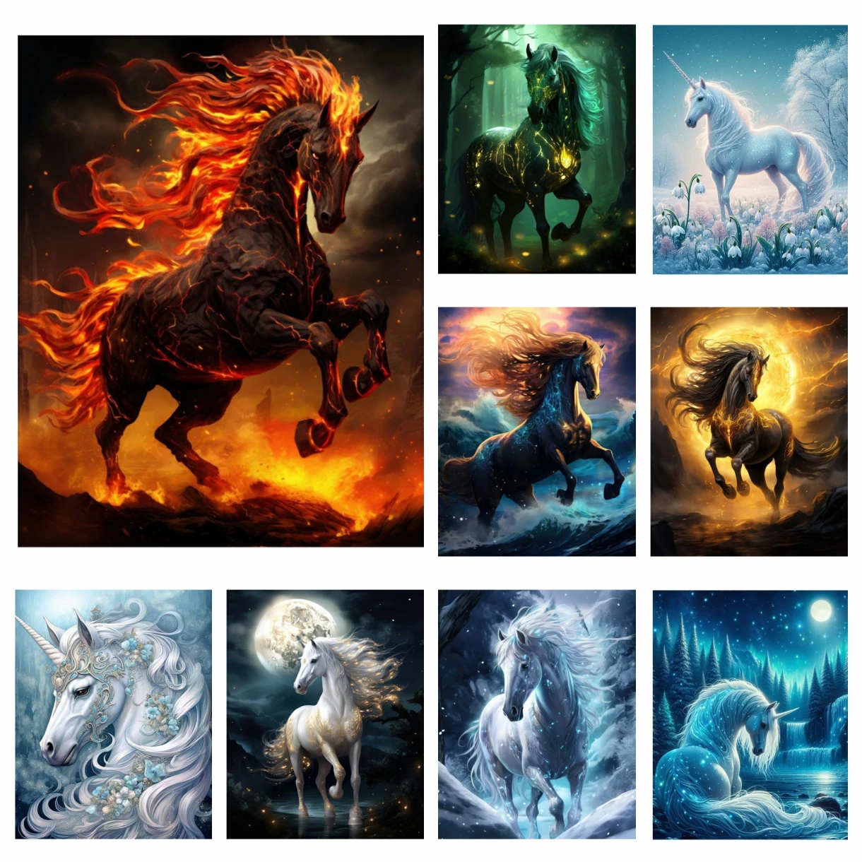 Tier Pferd 5D DIY Diamant Malerei Einhorn Kreuz Diamant Stickerei Kit Kunst voller Bohrer Mosaik Home Decor Strass Kind Geschenk