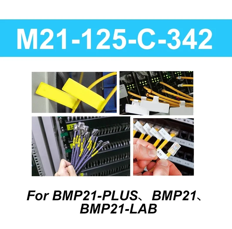 Imagem -03 - Cablelabels Industriais com o Mais Recente Chip Compatível para Brady M21187-c342-wt yl M21-125-c-342 M210 M211