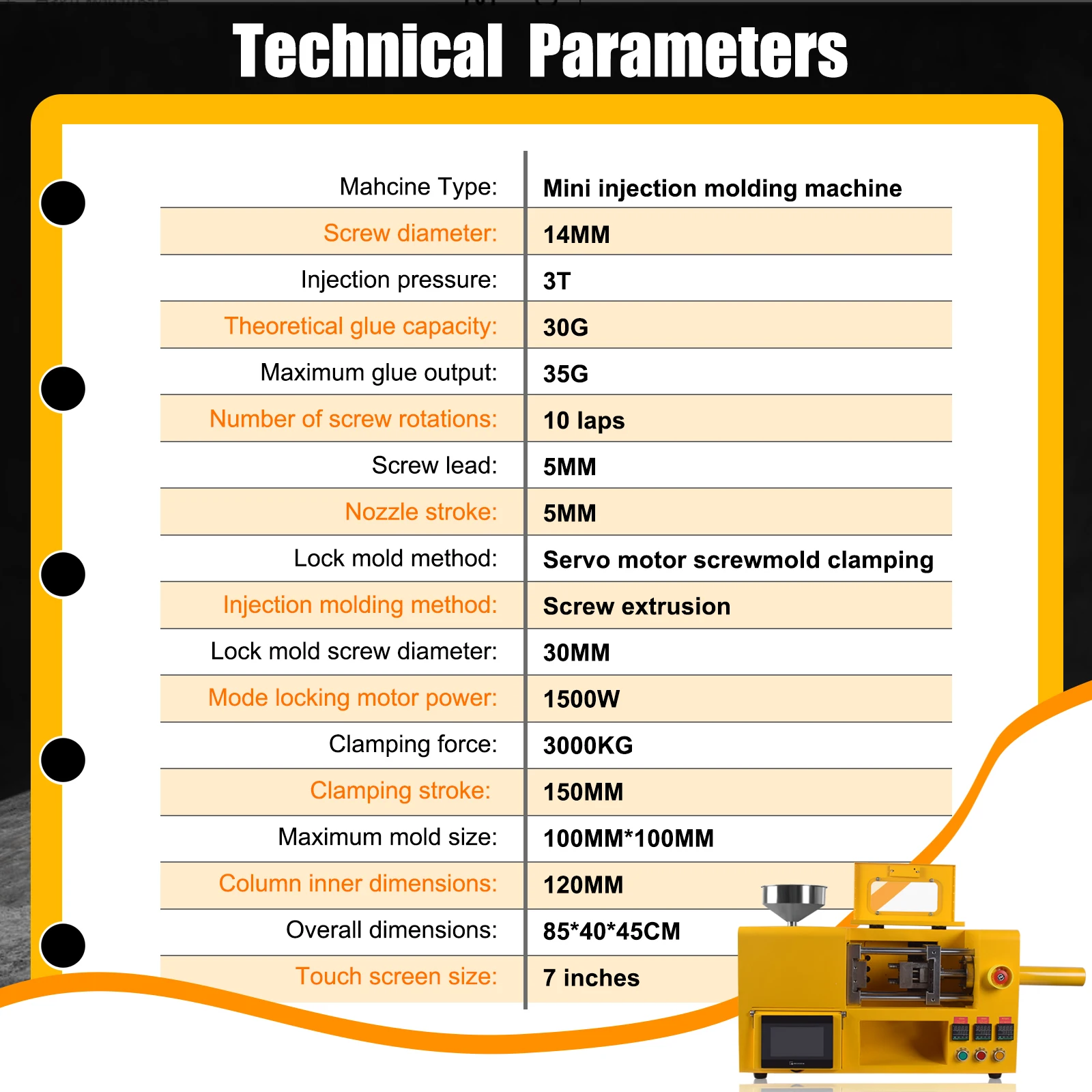 1500W Mini Automatic Injection Molding Machine Dual Engine Support Mold Customization High Precision for Domestic and Industrial