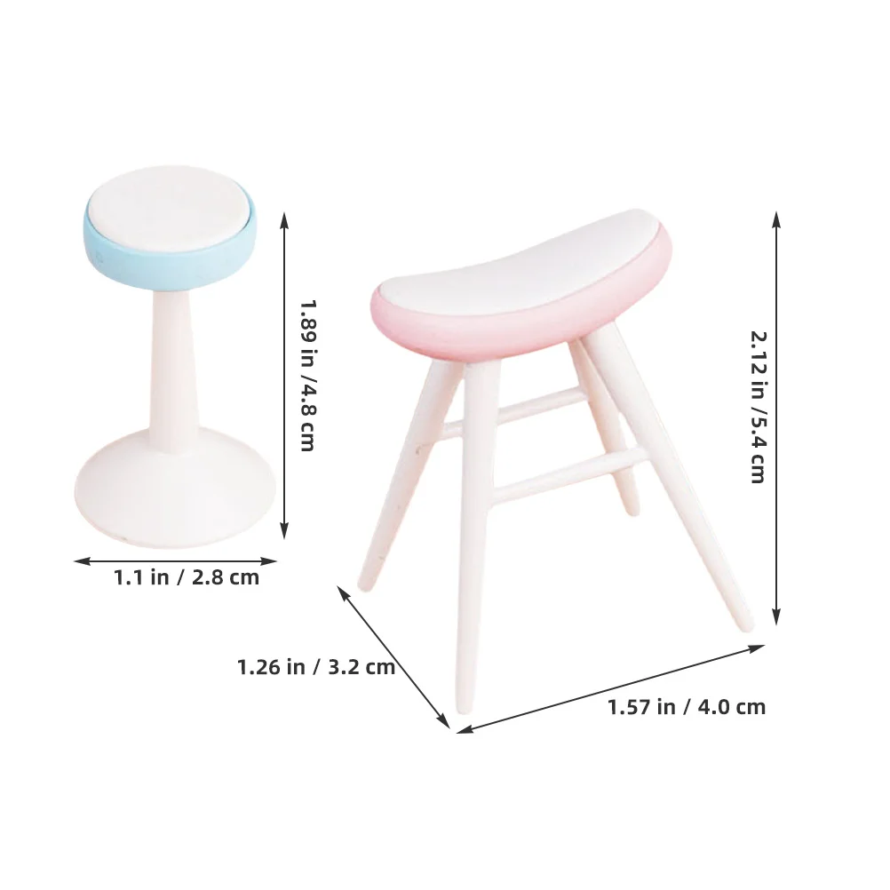 5 stuks miniatuur kruk poppenhuis meubilair plastic stoelen voor micro landschap doe-het-zelf-projecten fantasiespel accessoires