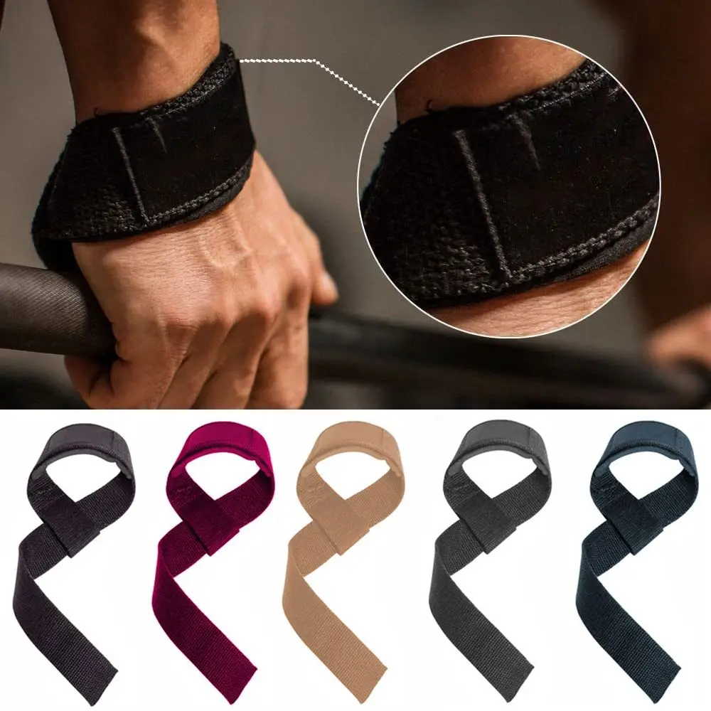 1Pc Gym Bodybuilding Lifting Grip Belt Sport Fitness Straps Anti-Slip Wrist Wraps 3.8*63cm Wrist Support Weightlifting Hand Belt