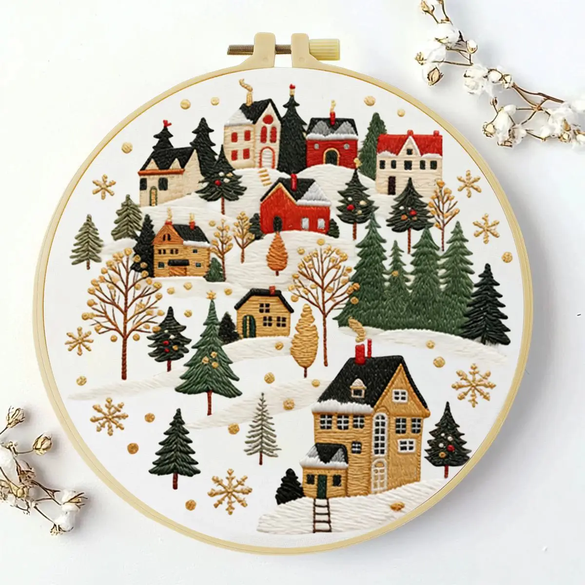 1 Stück 20X20CM/15X15CM 7,87/6,3 Zoll Berg-Stickerei-Starter-Kit DIY-Kit DIY-Stickerei-Set für Anfänger – Detail 2