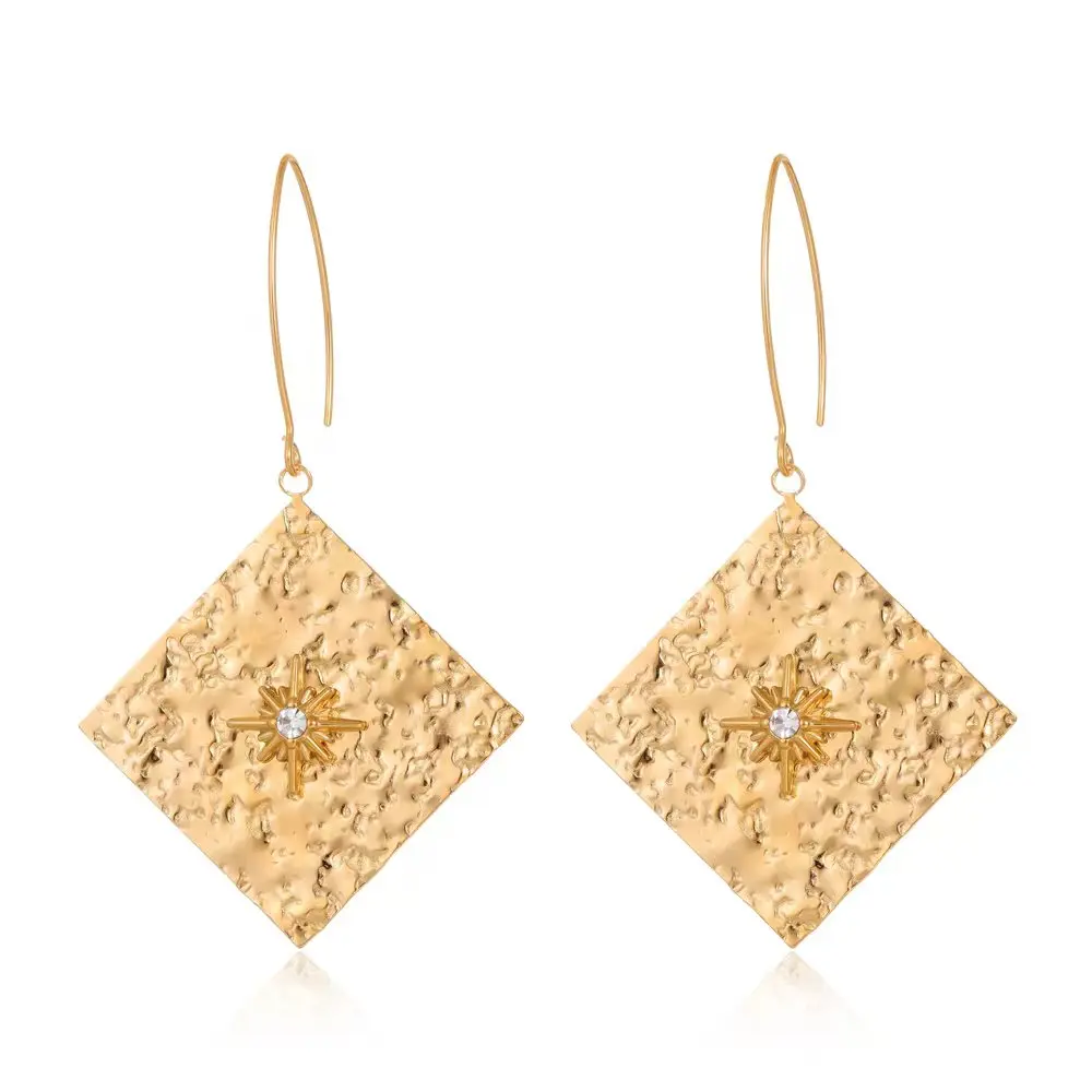 High-quality stainless steel square earrings Women\'s fashion Elegant Luxury Gold-plated Earrings 2024 New
