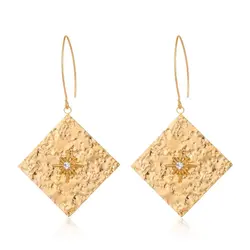 High-quality stainless steel square earrings Women's fashion Elegant Luxury Gold-plated Earrings 2024 New