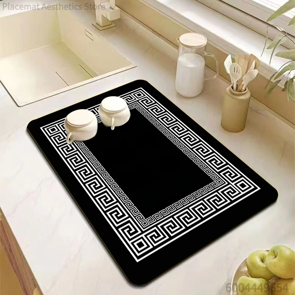 Diatom Mud Absorbent Quick-drying Mat Bathroom Door Non-slip Foot Mat Sink Countertop Dedicated Pad Coffee Maker Protective Mat