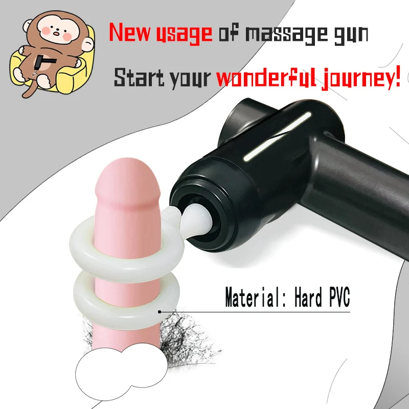 الرجال تهتز الاستمناء تدليك بندقية رئيس المرفقات البلاستيكية الصلبة الكبار المنتجات الجنسية الذكور لعبة الجنس فآسيا بندقية للقضيب #1