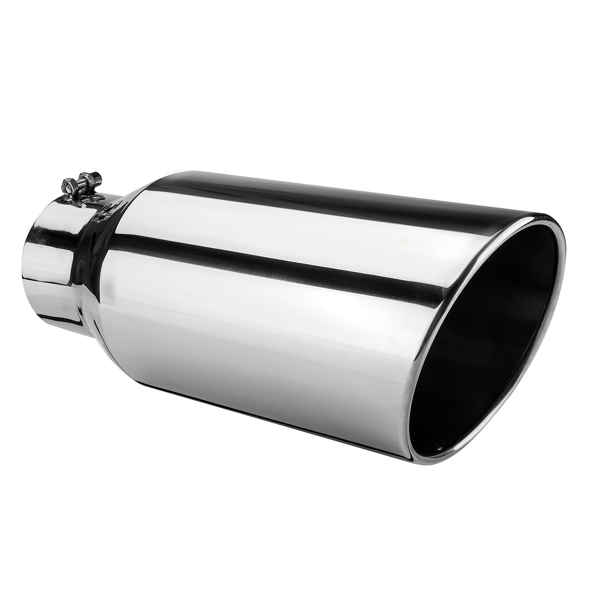 Universal Exhaust Tip 15 Inch Length 4 Inch Inlet 6 Inch Outlet Tailpipe Anti-Corrosive Car Straight Exhaust Tail Throat Pipe