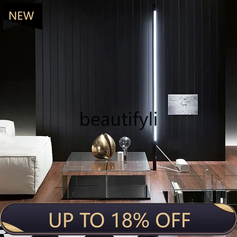 

P178 Italian imported glass coffee table living room meeting square coffee table transparent creative low table simple