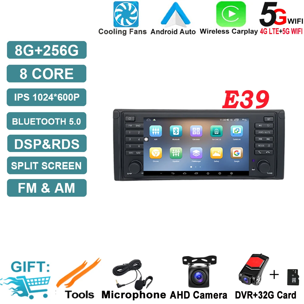 Android OS Auto Radio GPS Navigatie voor BMW X5 E53 5-serie E39 M5 1996-2007 DSP Auto Multimedia Speler Stereo WIFI Koelventilator