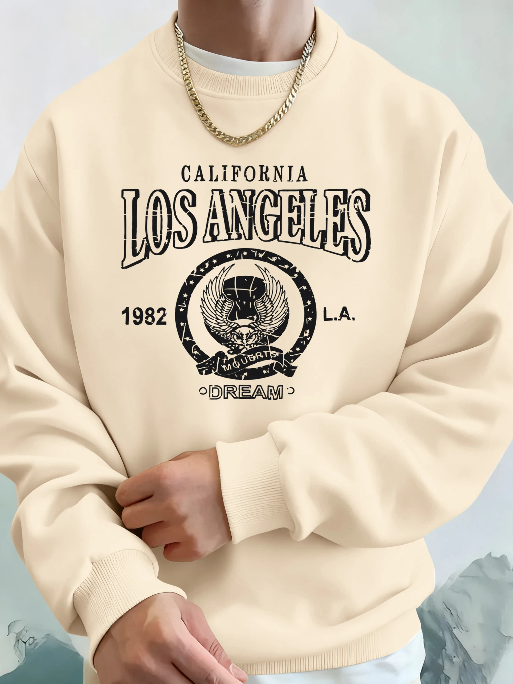 كاليفورنيا لوس أنجلوس 1982 ريترو طباعة للجنسين الخريف بلوزات فضفاضة الشارع الركض هوديي أساسيات غير رسمية الشارع الشهير للرجال #3