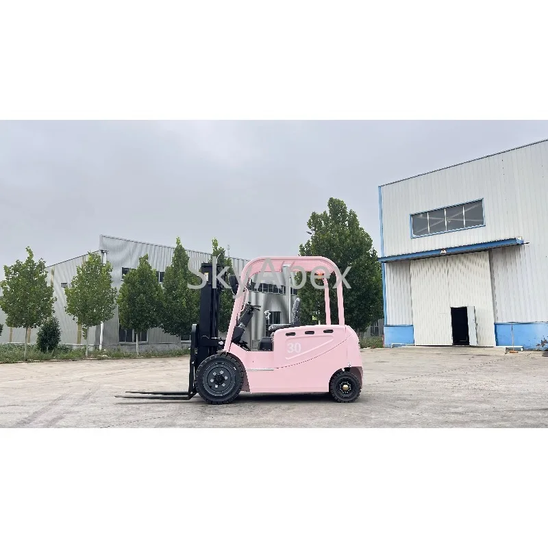رافعة شوكية ببطارية عالية الجودة 3 طن رافعة شوكية كهربائية باللون الوردي مع بطارية ليثيوم مع دعم ما بعد البيع معتمد من CE