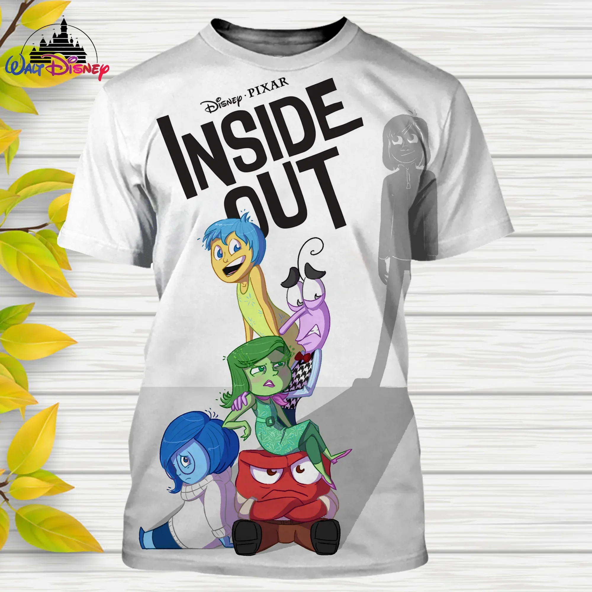 2024 Disney Cartoon Film von innen nach außen 3D-Druck T-Shirt Männer Frauen lässig Stil Kurzarm Kinder Sommer lässig Streetwear