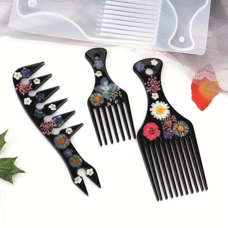 NEUE NEUE Transparente Silikon Form Harz Dekorative Handwerk DIY Kamm Afrikanische Kamm Form Epoxidharz Formen für Schmuck