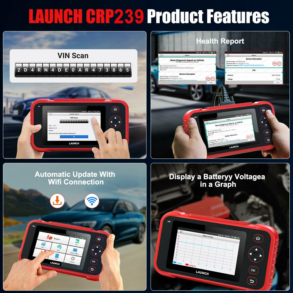 Portable Scanner Car OBD2 ABS Scanner CRP129X CRP239 For Universal Cars